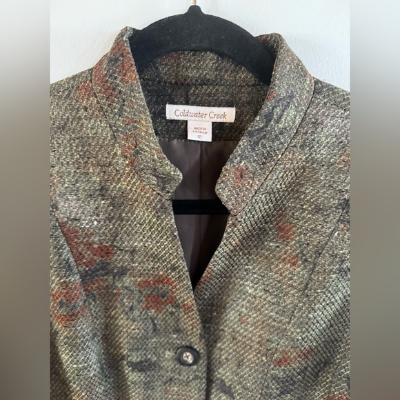 Coldwater Creek Women’s 12 Floral Tweed Jacket Eclectic Boho Career Concert - Picture 4 of 9
